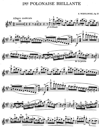 Second Polonaise Brillante, Op. 21 - Violin Sheet Music by Wieniawski