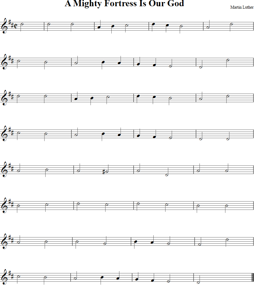A Mighty Fortress Is Our God Violin Sheet Music