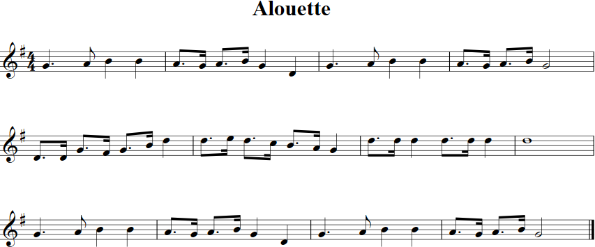 Alouette Violin Sheet Music