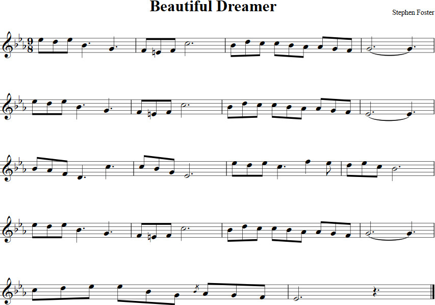 Beautiful Dreamer Violin Sheet Music
