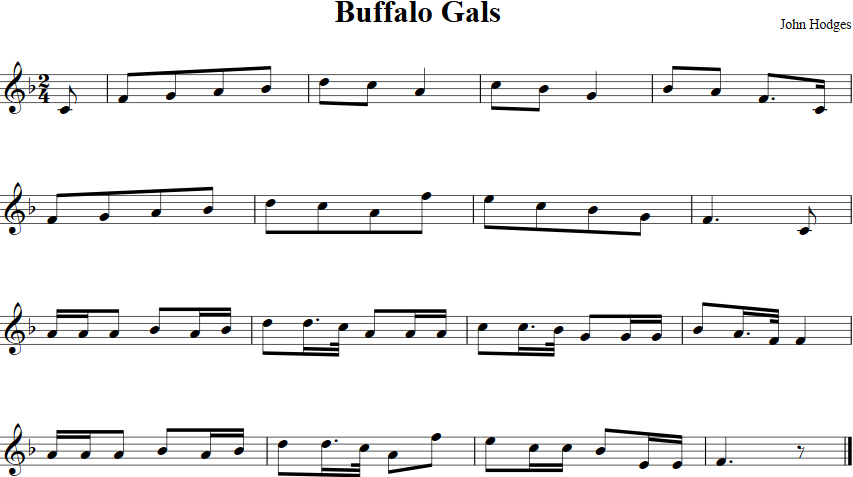 Buffalo Gals Violin Sheet Music