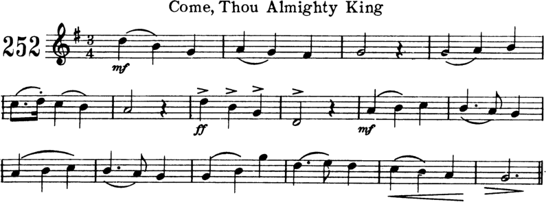 Come Thou Almighty King Violin Sheet Music