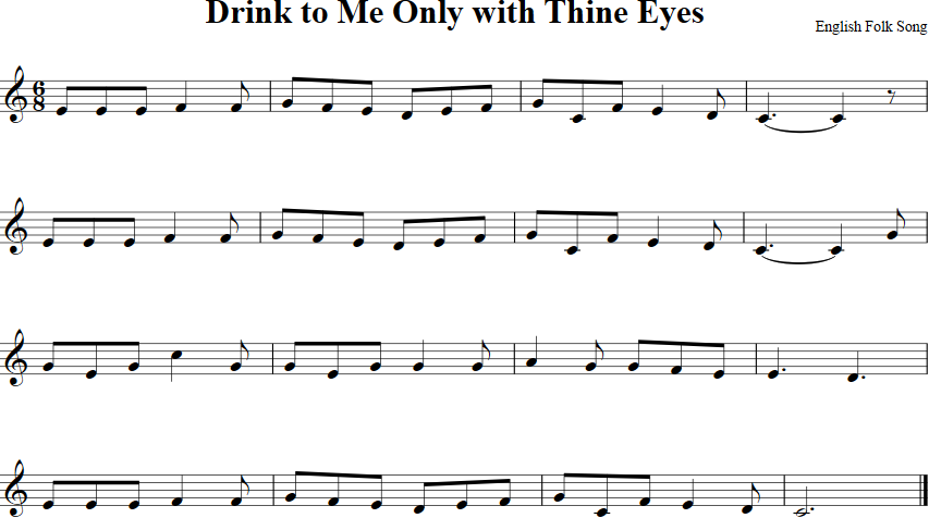Drink To Me Only With Thine Eyes Violin Sheet Music
