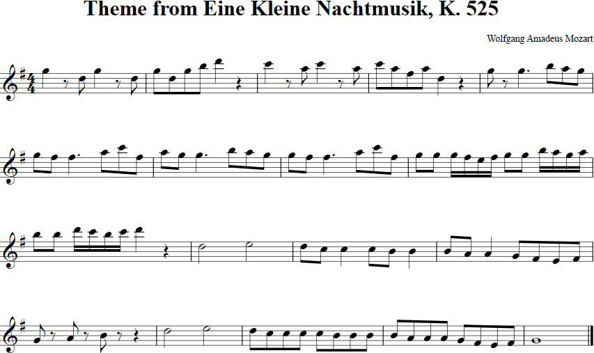 Eine Kleine Nachtmusik Violin Sheet Music