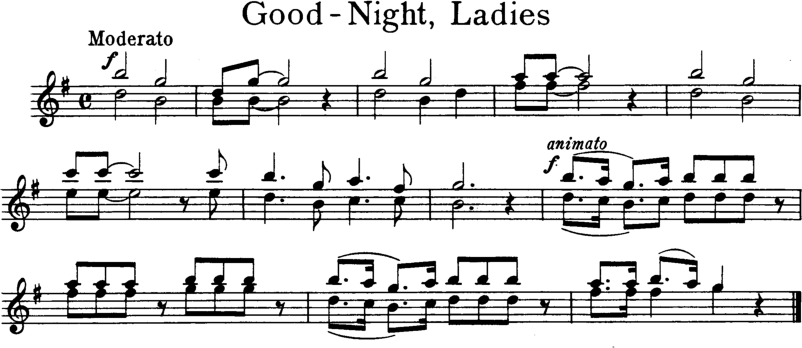 Goodnight Ladies Violin Sheet Music