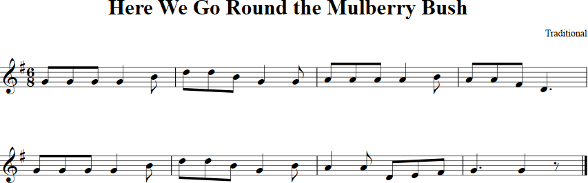Here We Go Round the Mulberry Bush Violin Sheet Music