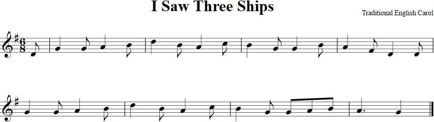 I Saw Three Ships Violin Sheet Music