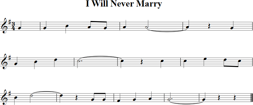I Will Never Marry Violin Sheet Music