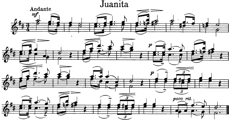 Juanita Violin Sheet Music