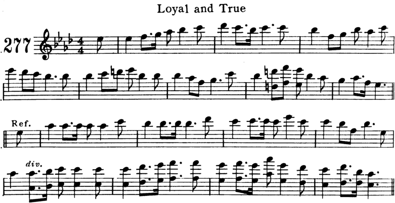 Loyal And True Violin Sheet Music