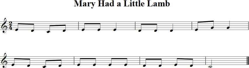 Mary Had a Little Lamb Violin Sheet Music