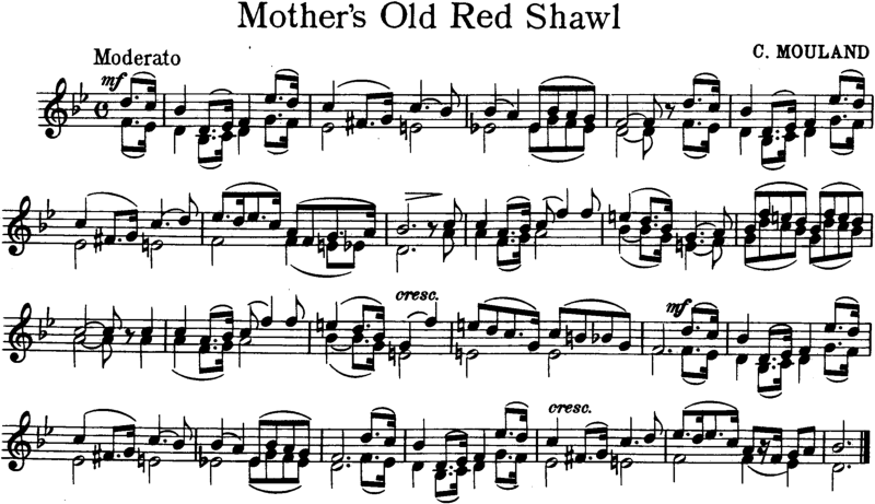 Mothers Old Red Shawl Violin Sheet Music