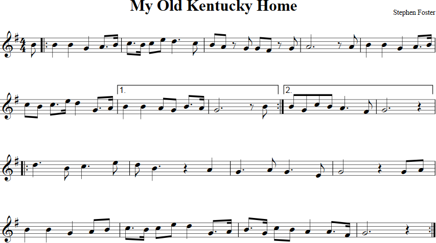 My Old Kentucky Home Violin Sheet Music