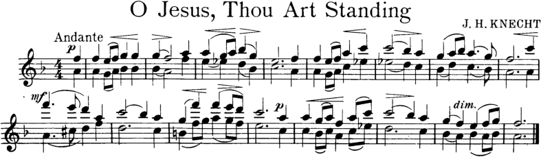 O Jesus Thou Art Standing Violin Sheet Music