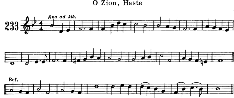 O Zion Haste Violin Sheet Music