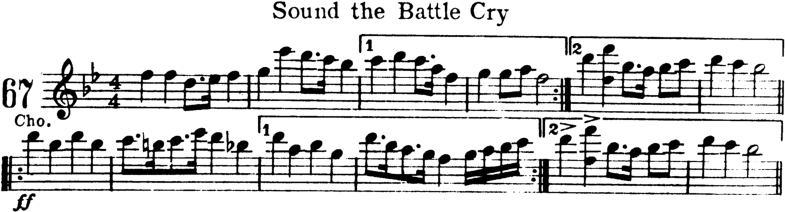 Sound the Battle Cry Violin Sheet Music