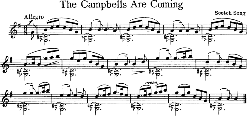 The Campbells Are Coming Violin Sheet Music