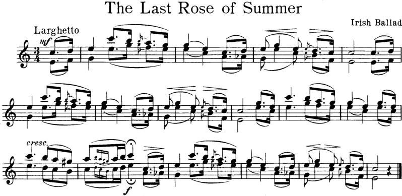The Last Rose of Summer Violin Sheet Music