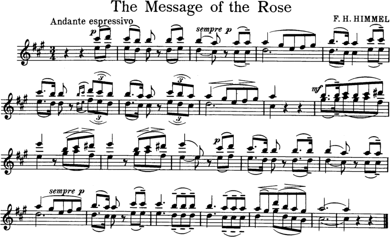 The Message of the Rose Violin Sheet Music
