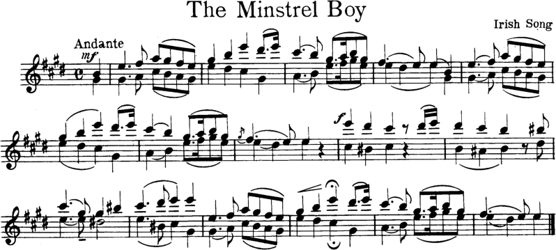The Minstrel Boy Violin Sheet Music