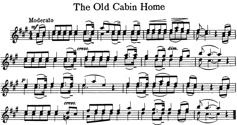 The Old Cabin Home Violin Sheet Music