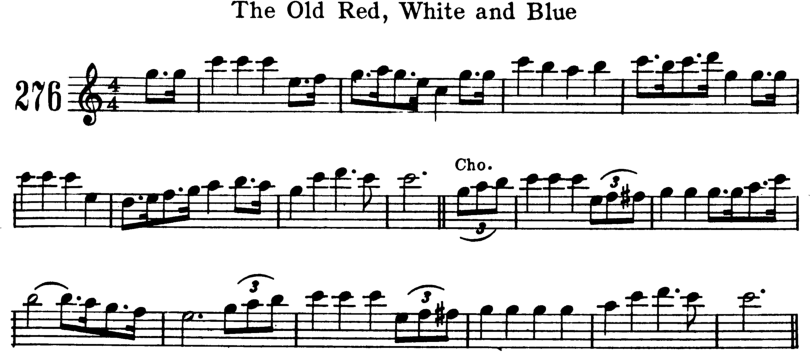 The Old Red, White, And Blue Violin Sheet Music