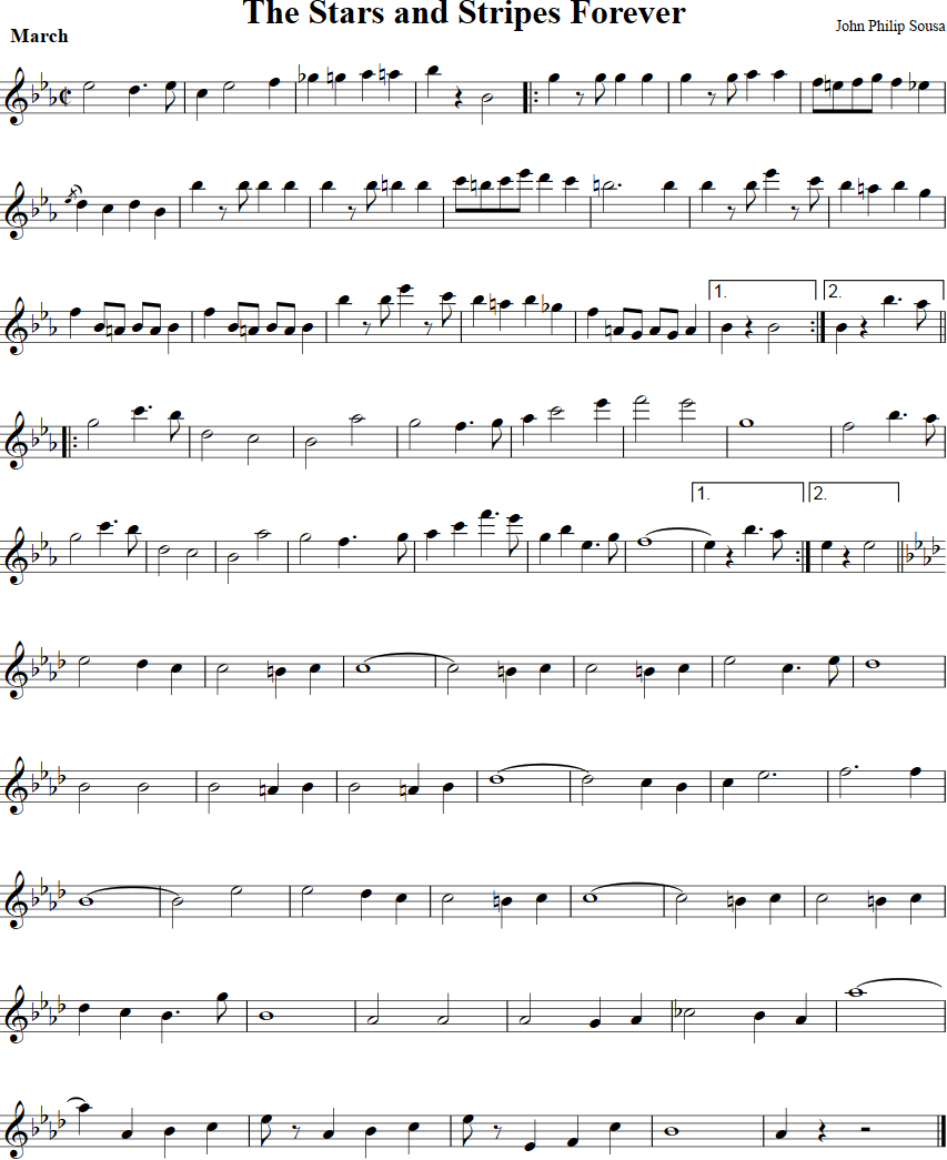 The Stars And Stripes Forever Violin Sheet Music