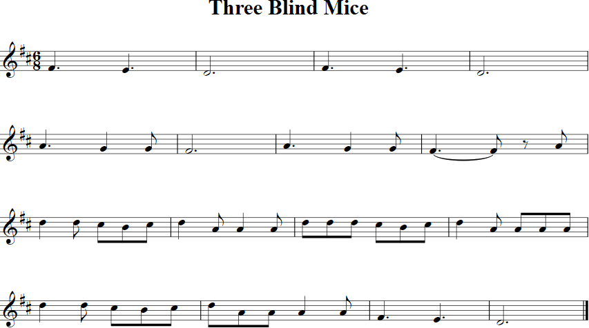 Three Blind Mice Violin Sheet Music