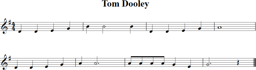 Tom Dooley Violin Sheet Music