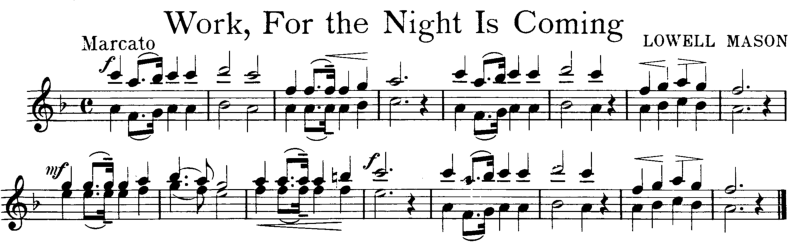 Work For the Night Is Coming Violin Sheet Music