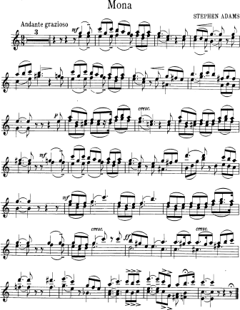 Mona - Violin Sheet Music by Adams