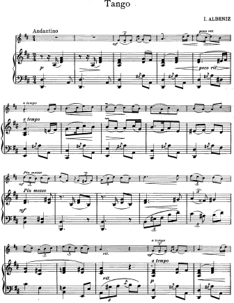 Tango in D major, Op. 165 No. 2 (from España) - Violin Sheet Music by Albeniz