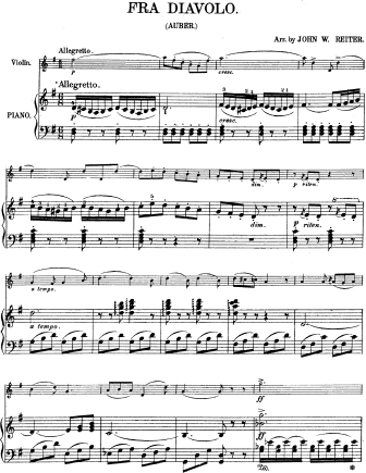 Fra Diavolo (excerpts from the opera) - Violin Sheet Music by Auber