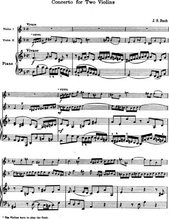Concerto for Two Violins in D minor BWV 1043 (Double Concerto) - Violin Sheet Music by Bach