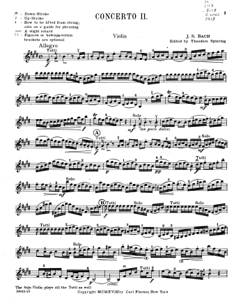 Violin Concerto in E Major, BWV 1042 - Violin Sheet Music by Bach