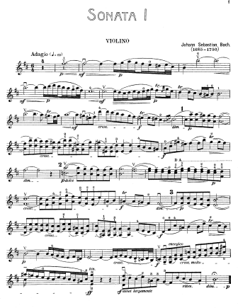 Sonata in B Minor, BWV 1014 - Violin Sheet Music by Bach