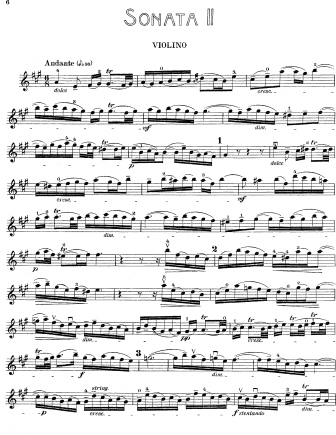 Sonata in A Major, BWV 1015 - Violin Sheet Music by Bach