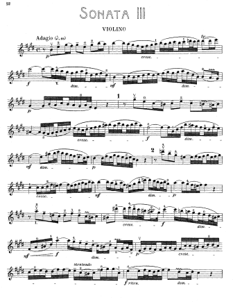 Sonata in E Major, BWV 1016 - Violin Sheet Music by Bach