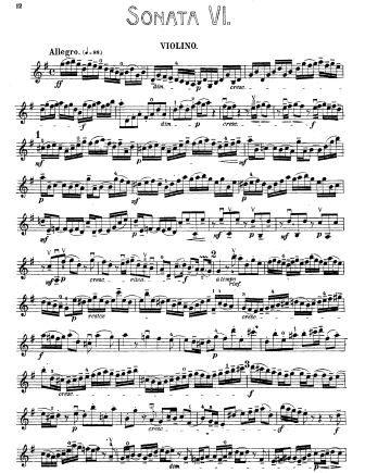 Sonata in G Major, BWV 1019 - Violin Sheet Music by Bach