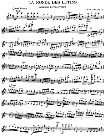 La Ronde des Lutins (Scherzo Fantastique), Op. 25 - Violin Sheet Music by Barns