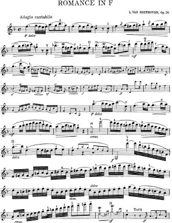 Romance No. 2 in F Major, Op. 50 - Violin Sheet Music by Beethoven
