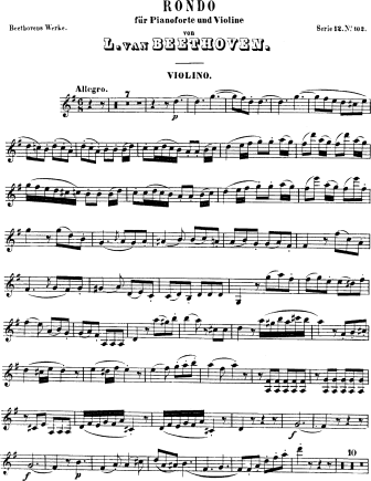 Rondo in G Major, WoO 41 - Violin Sheet Music by Beethoven