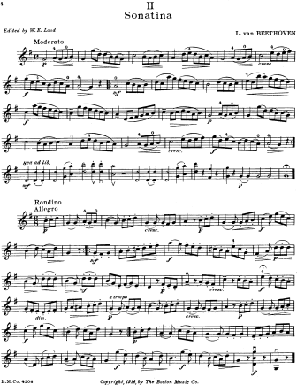 Sonatina in G major, Anh 5 No. 1 - Violin Sheet Music by Beethoven