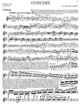 Violin Concerto in D major, Op. 61 - Violin Sheet Music by Beethoven