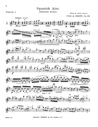 6 Characteristic Duos, Op. 113 (Spanish Airs) - Violin Sheet Music by Beriot