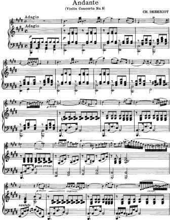 Adagio from Violin Concerto No. 9 in A minor, Op. 104 - Violin Sheet Music by Beriot