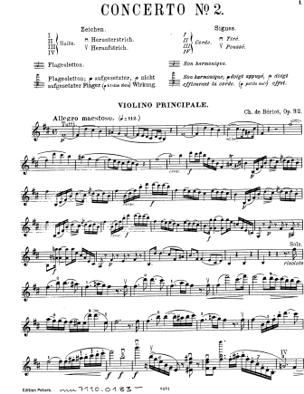 Violin Concerto No. 2 in B Minor, Op. 32 - Violin Sheet Music by Beriot