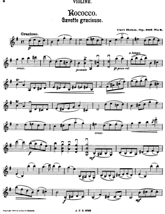 Gavotte Gracieuse, Op. 366, No. 2 - Violin Sheet Music by Bohm