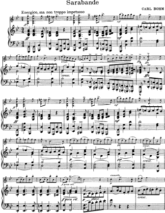 Sarabande - Violin Sheet Music by Bohm