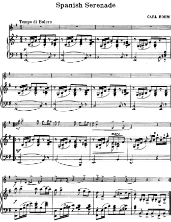 Spanish Serenade - Violin Sheet Music by Bohm